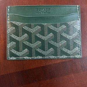 - Goyard Green Key & Card Holder with Geometric Design gently used no box